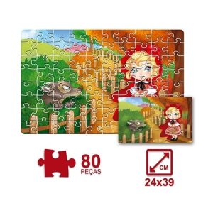 Quebra-cabeça (cartonado) Chapeuzinho Vermelho 80pcs - Pais E Filhos