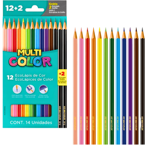 Lápis de Cor Sextavado Multicolor Eco 12 Cores + 2 lápis - Faber-Castell