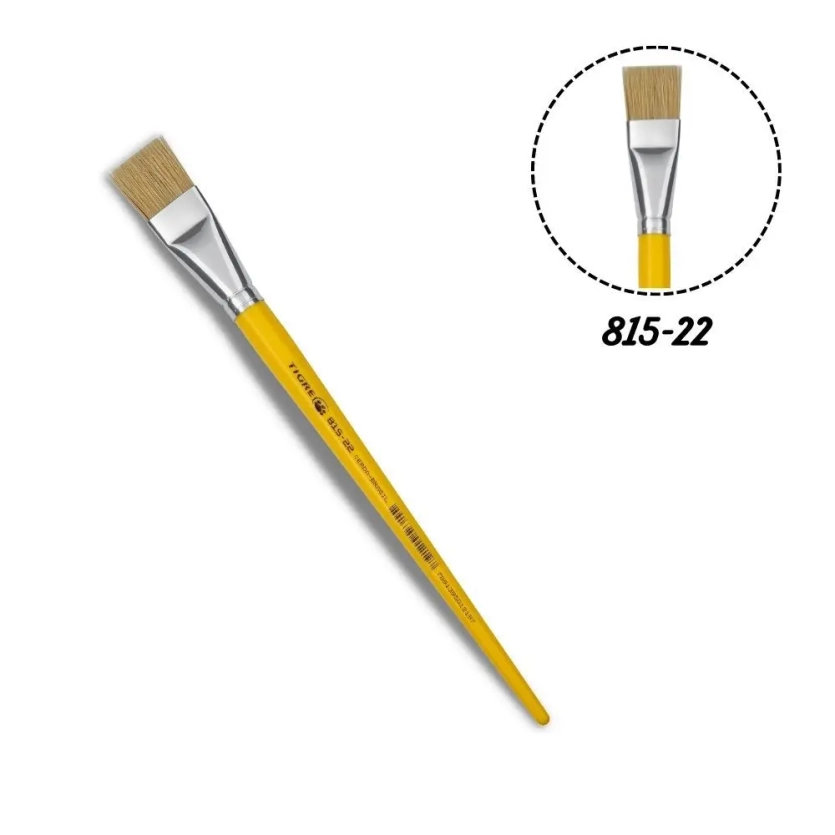 Pincel artesanal Chato 815 N.22 Amarelo - Pinceis Tigre