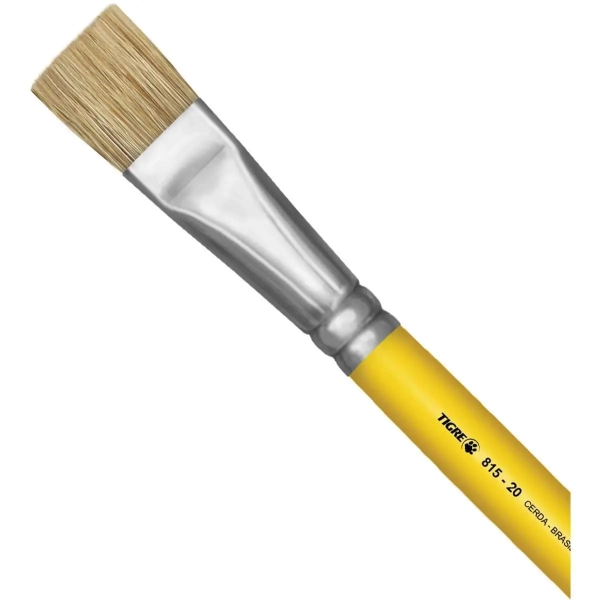 Pincel artesanal Chato 815 N.20 Amarelo - Pinceis Tigre - Image 2
