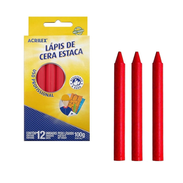 Lápis Estaca (Vermelho) - Acrilex