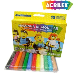 Massa Modelar Acrilex Soft 12 Cores