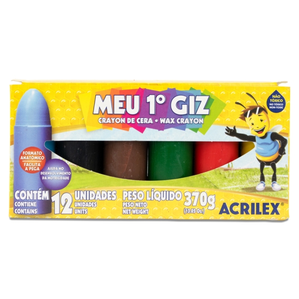 Giz de Cera Jumbo 06 Cores Meu 1 Giz de Cera - Acrilex - Image 2