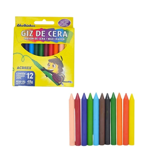 Giz de Cera Fino 12 Cores 48 g - Acrilex - Image 2