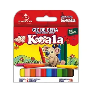 Giz de cera (fino) 12 Cores Koala - Delta