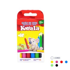 Giz de Cera Jumbo 06 Cores Koala - Delta