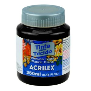 Tinta para Tecido Fosca 250 ml (Preta) - Acrilex