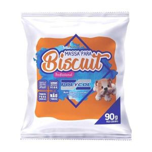 Massa de Porcelana Fria Biscuit 90 g Laranja - Polycol