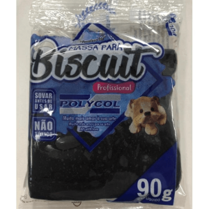 Massa de Porcelana Fria Biscuit 90 g Preto - Polycol