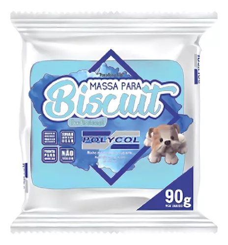 Massa de Porcelana Fria Biscuit 90 g Azul Claro - Polycol