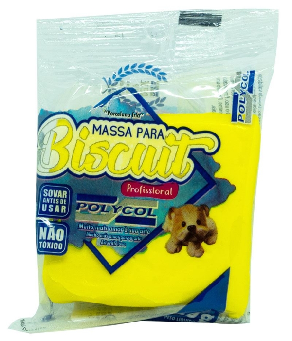 Massa de Porcelana Fria Biscuit 90 g Amarelo - Polycol