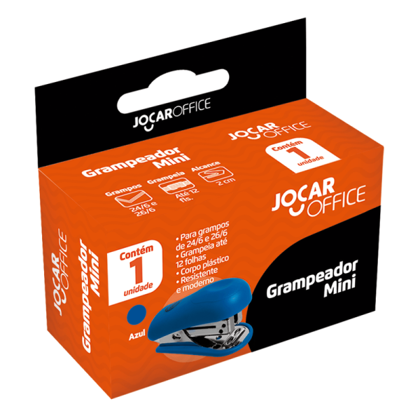 Grampeador Mini para 12 Folhas Jocar Plast Cores Sortidas - Leonora - Image 2
