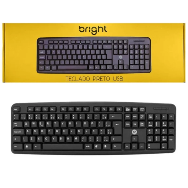 TECLADO BRIGHT 0014 BASIC PRETO USB