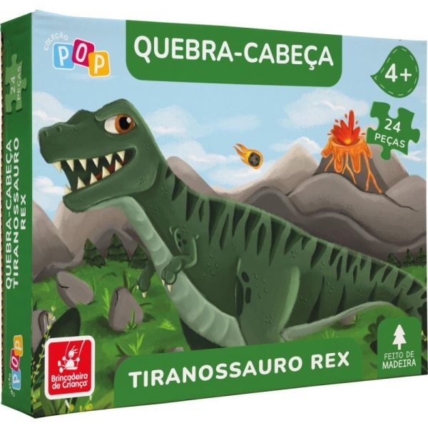 Quebra-cabeça Madeira Tiranossauro Rex 24 peças - Brincadeira de Criança - Image 2