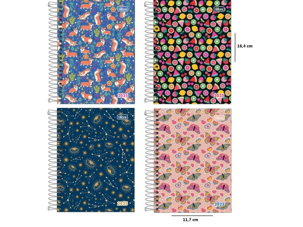 Agenda 2025 Pepper Espiral Feminina 160 fls. 117 mm x 164 mm - Tilibra