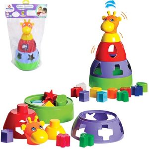 Brinquedo educativo Girafa Didatica c/Blocos - Merco Toys