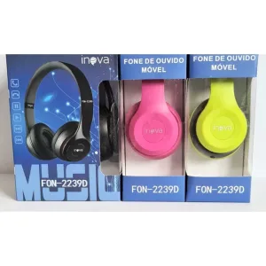 Fone de ouvido com fio estereo inova FON-2239D