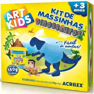 Massa para Modelar Criativa Art Kids Dinossauro 2 (Azul) - Acrilex
