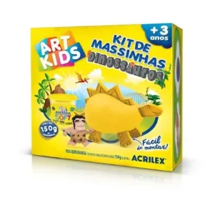Massa para Modelar Criativa Art Kids Dinossauro 3 (Amarelo) - Acrilex