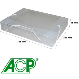 PASTA ABA ELASTICA PLASTICA OFICIO 55MM CRISTAL - ACP