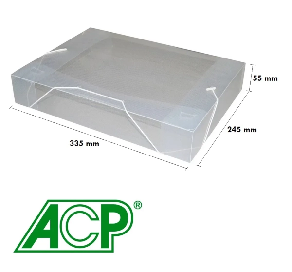 PASTA ABA ELASTICA PLASTICA OFICIO 55MM CRISTAL - ACP