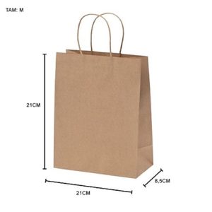 Sacola para Presente Kraft M 21 cm x 17 cm x 8 cm - Scrity - PACOTE 1O UNIDADES