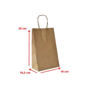 Sacolas de Papel Kraft Cor Parda – Tamanho P