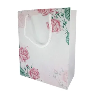 Sacola para Presente Kraft M 21 cm x 17 cm x 8 cm -FLOR