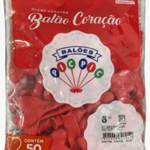 BALÃO DE CORAÇÃO PACOTE COM 50 UNIDADES N°6