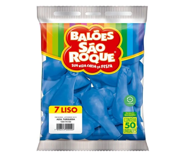 BALÃO SÃO ROQUE N°7 - AZUL TURQUESA