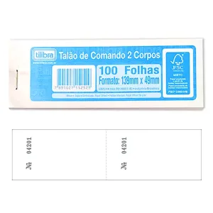 Impresso (talao) Comando 2 Corpos 100fls. - Tilibra