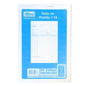 Impresso (talao de pedido) 1/18 1 Via 50 Folhas - Tilibra