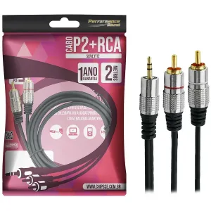 Cabo de audio P2+2rca Nickel Fitz 2mts. - Santana Centro