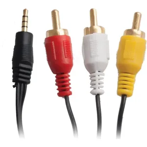 Cabo de audio P2x3rca 1,8m Preto - Flex