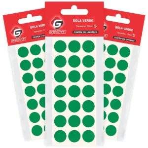 Etiqueta redonda VERDE 15mm. c/210 Etiq. - Grespan