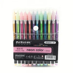 Caneta Gel Kit C/12un Tinta Pastel Pen Neon Color