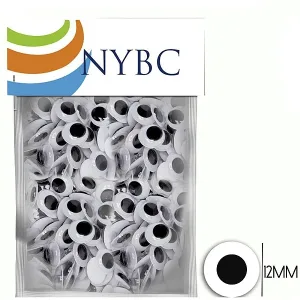 Artesanato Olho Móvel 12 mm Preto - NYBC