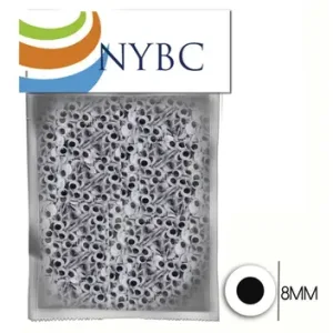 Artesanato Olho Móvel 8 mm Preto - NYBC