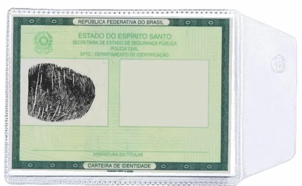 Porta-documento IDENTIDADE ACRILICO c/Aba Cristal 6,5x9cm. - Acp