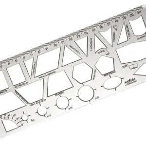 Régua Plástica Geométrica Escolar CR 22 cm - Waleu