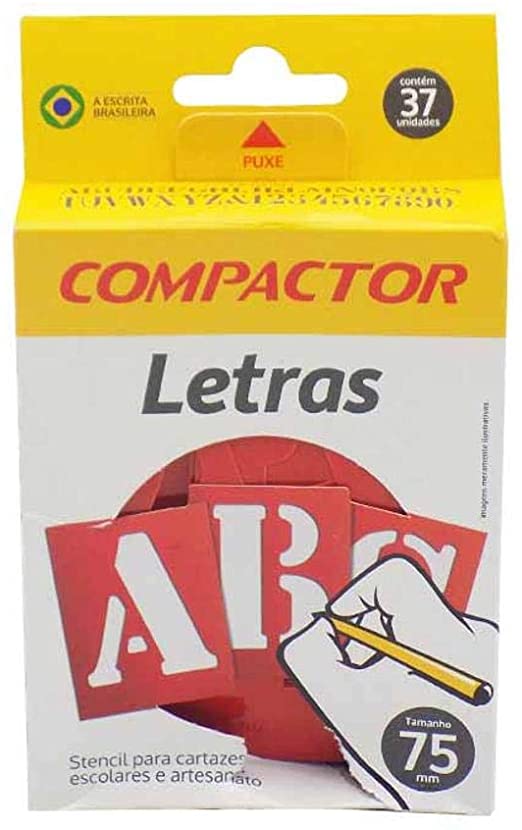 Letra Vazada Letras e Algarismos 75 mm - Compactor