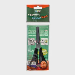 Tesoura escolar Preta 13cm - Leonora