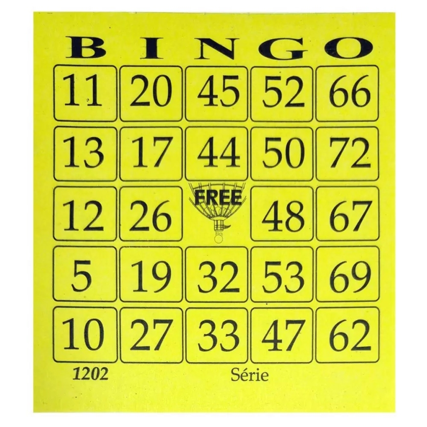 Cartelas Bingo Jornal C/ 100 Fls M 10x11 Cm Coloridos