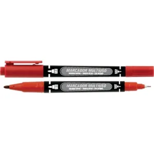 Caneta para CD (1,0 mm) Mm100 Ponta Dupla Vermelho - Gramp Line