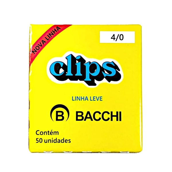 Clipe Galvanizado Aço 4/0 Linha Leve com 50 unidades - Bacchi
