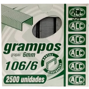 Grampo para grampeador 106/6 Galvanizado 2500 Grampos - Acc