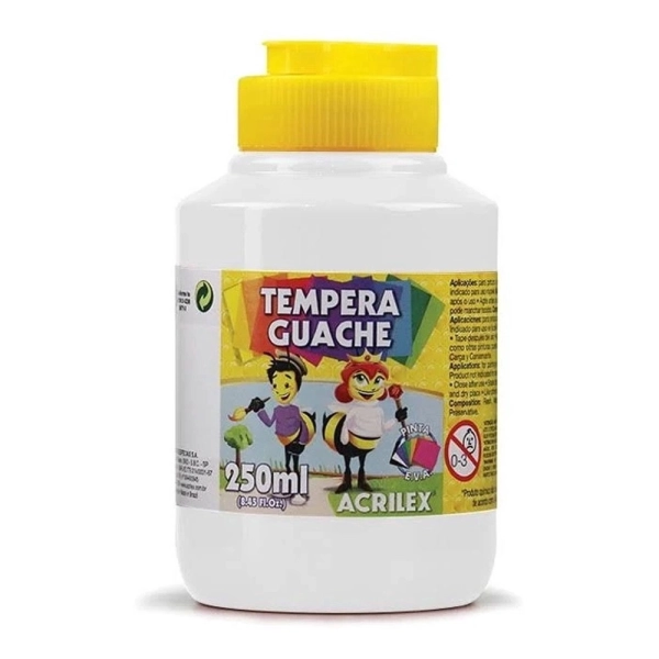 TINTA GUACHE ACRILEX 250ML 519 BRANCA