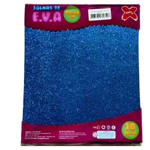 PLACA EM EVA 47X40CM AZUL ESCURO COM GLITTER 1,8MM.  - DUBFLEX