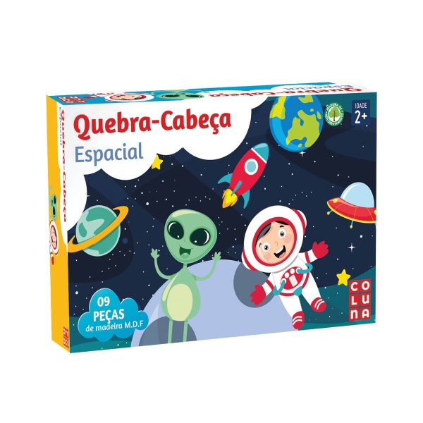 QUEBRA-CABECA MADEIRA ESPACIAL 9 PECAS 24X16X5CM UNIDADE 792465 - COLUNA