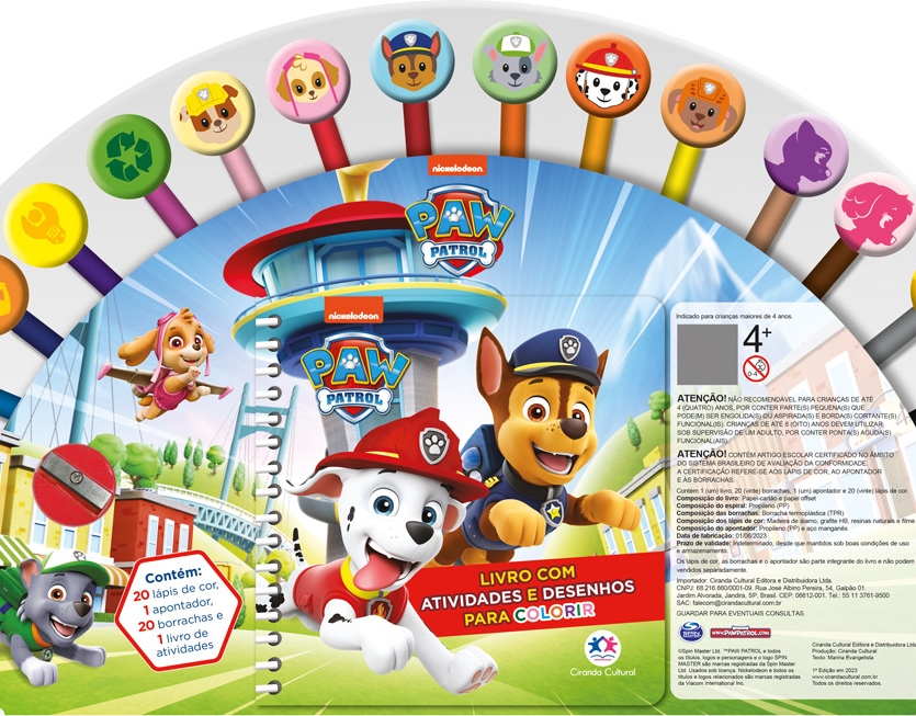 LIVRO BRINQUEDO ILUSTRADO KIT DIVERTIDO PATRULHA CANINA UNIDADE 110072 - MAGIC KIDS